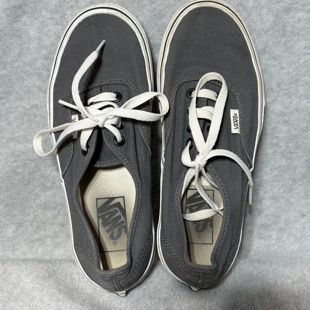 Vans Off The Wall Gray Canvas Lace-Up Sneakers Size 5 Mens Or 6.5 Womens - Picture 10 of 11